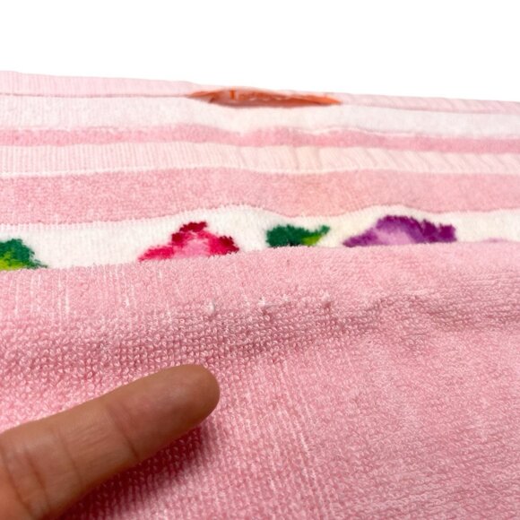 Vintage Pink Floral Hand Towel Indanthren Spring Flowers 18”x35” - Picture 6 of 9